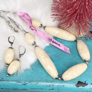 Brighton Nile Creamy Resin Necklace/Earring Set